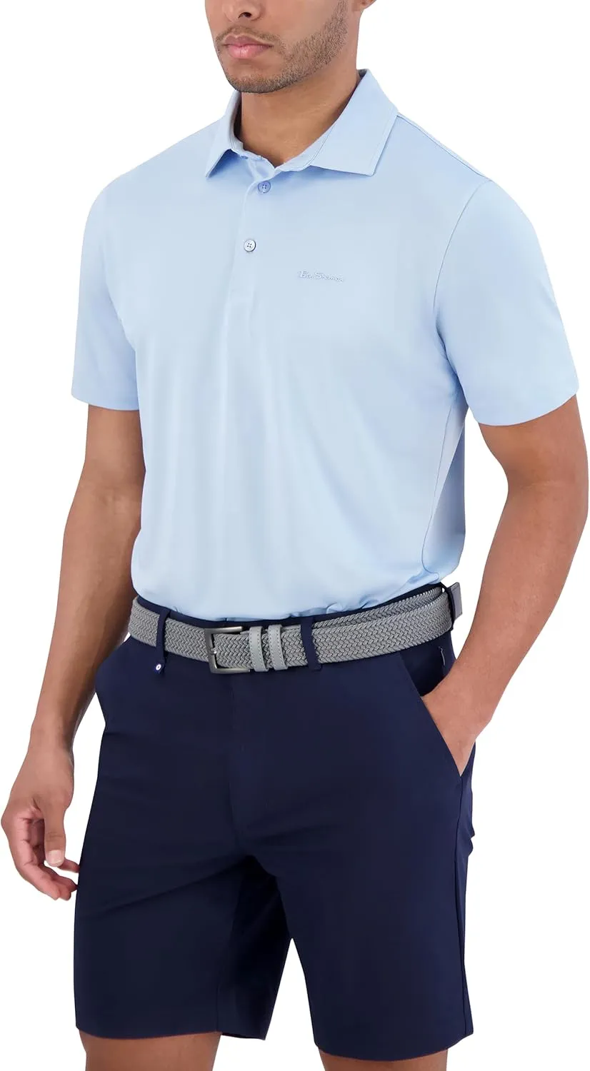 Ben Sherman Men's Pique Golf Sport Athletic Fit, UPF , Moisture-Wicking, Odor Resistant, Casual Shirt