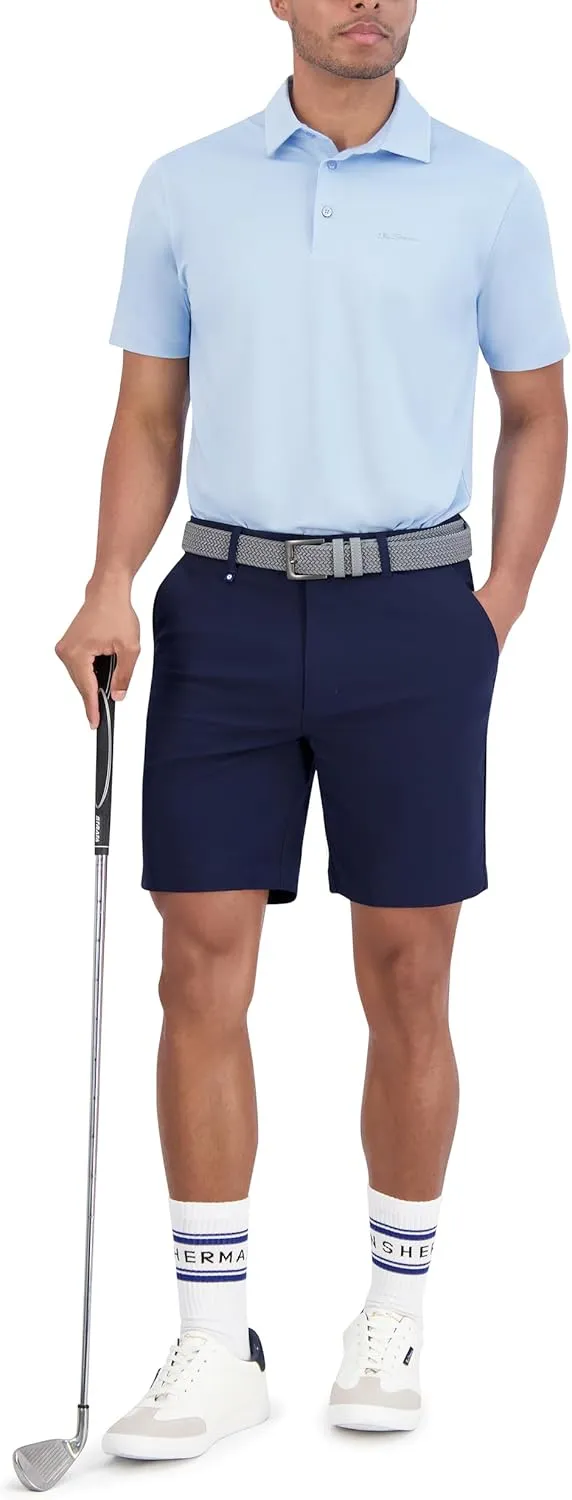 Ben Sherman Men's Pique Golf Sport Athletic Fit, UPF , Moisture-Wicking, Odor Resistant, Casual Shirt