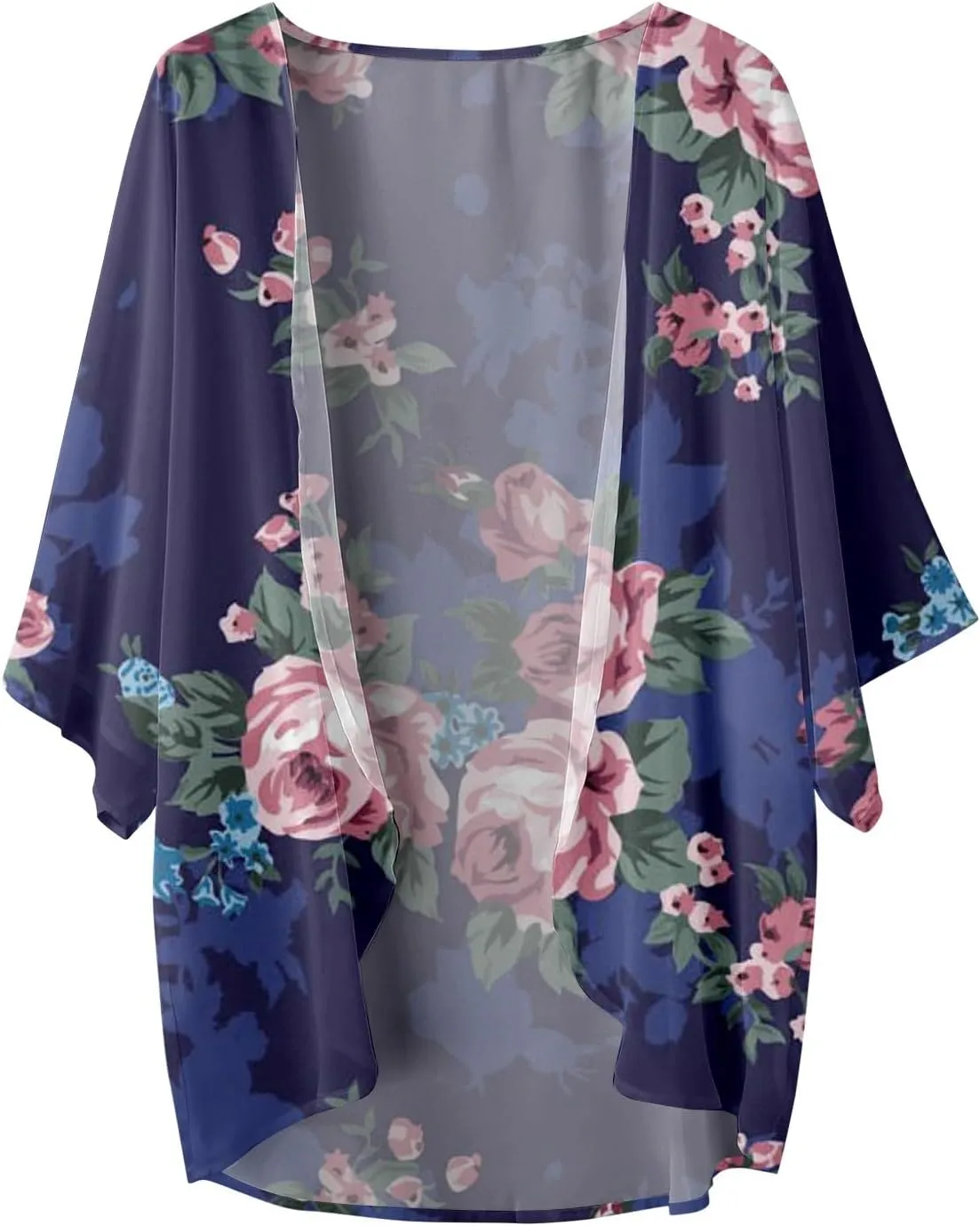 Cardigan for Women Lightweight Summer Floral 3/4 Sleeve Duster Cardigans Casual Comfort Open Front Kimonos Cover Up Blouse