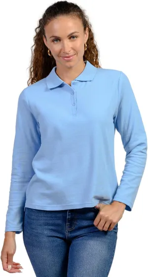 INGEAR Long Sleeve Women's Polo Shirt 2Pack, Golf Shirt and Work Uniform, Assorted Styles