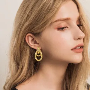 Knot Earrings Gold Chunky Geometric Earrings Statement Drop Dangle Earrings Jewelry for Women