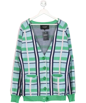 Paper London Multicoloured Checked Wool Cardigan UK L