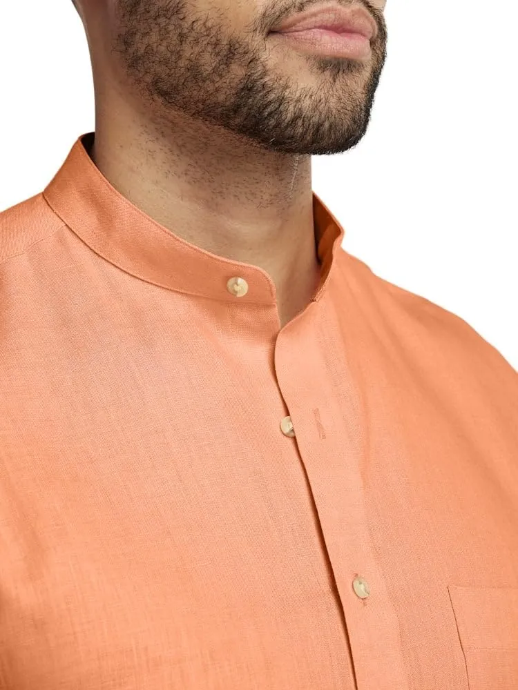 Paul Fredrick Men's Classic Fit Linen Solid Casual Shirt
