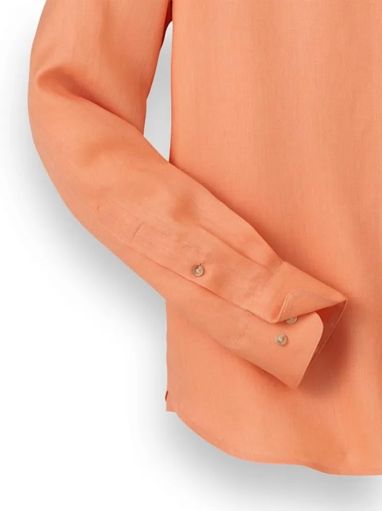 Paul Fredrick Men's Classic Fit Linen Solid Casual Shirt