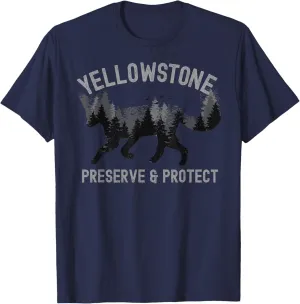 Preserve & Protect Fox Yellowstone Wildlife Conservation T-Shirt