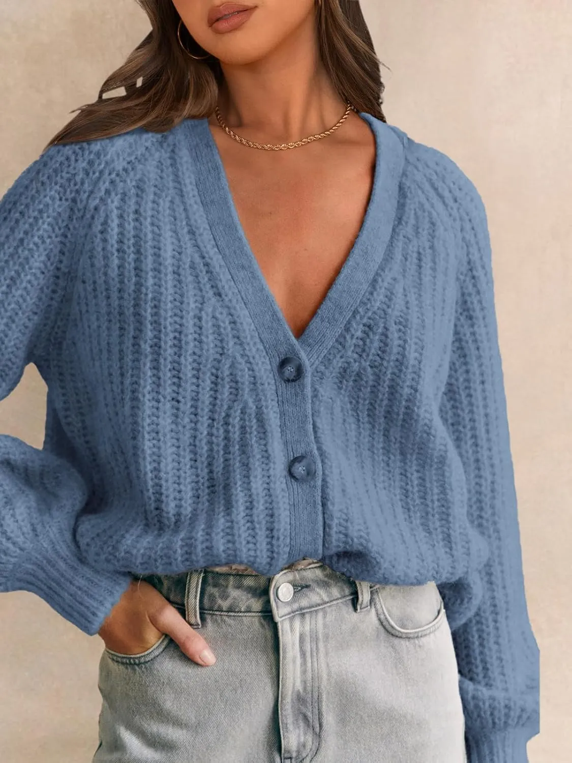 PRETTYGARDEN Womens Sweaters 2025 Long Sleeve Open Front Chunky Cardigan Sweaters for Women Dressy Short Cardigans