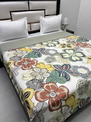 Pure Decor Comfy Collection Microfiber Comforter Double Bed King Size (88"X93") with Microfiber Layer Sheet Inside PD 4322 - Floral, Multicolor