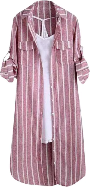 Womens Flannel Plaid Shirts 2024 Fall Long Sleeve Button Down Checked Casual Long Tail Shirt Jacket with Pockets