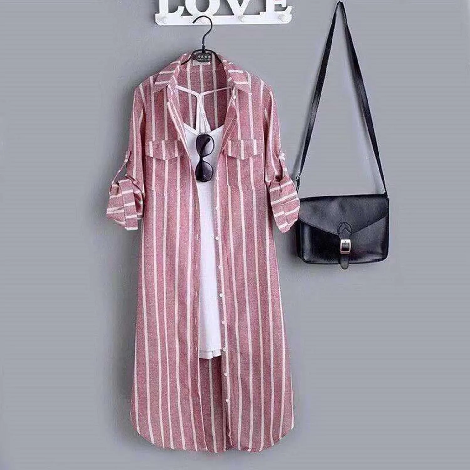 Womens Flannel Plaid Shirts 2024 Fall Long Sleeve Button Down Checked Casual Long Tail Shirt Jacket with Pockets
